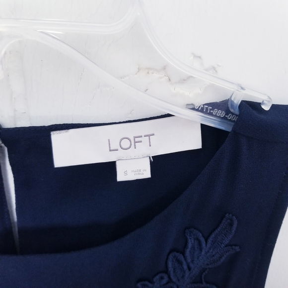 Loft Lace Detail Sleeveless Flounce Hem Dress Women Size Small - Picture 3 of 16